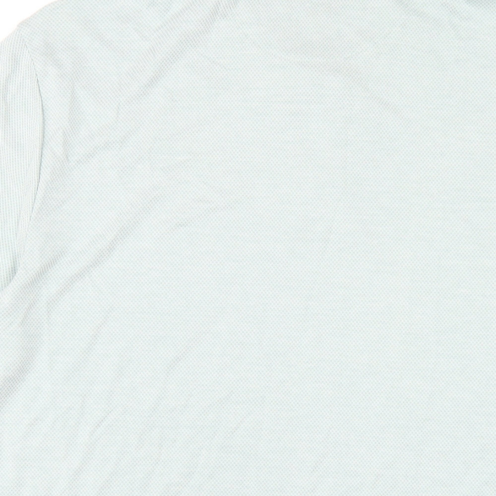 Marks and Spencer Mens Green Modal Polo Size M Collared Button