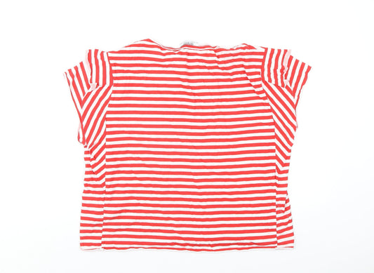 Womens UK Size L Zara Red Basic T-Shirt