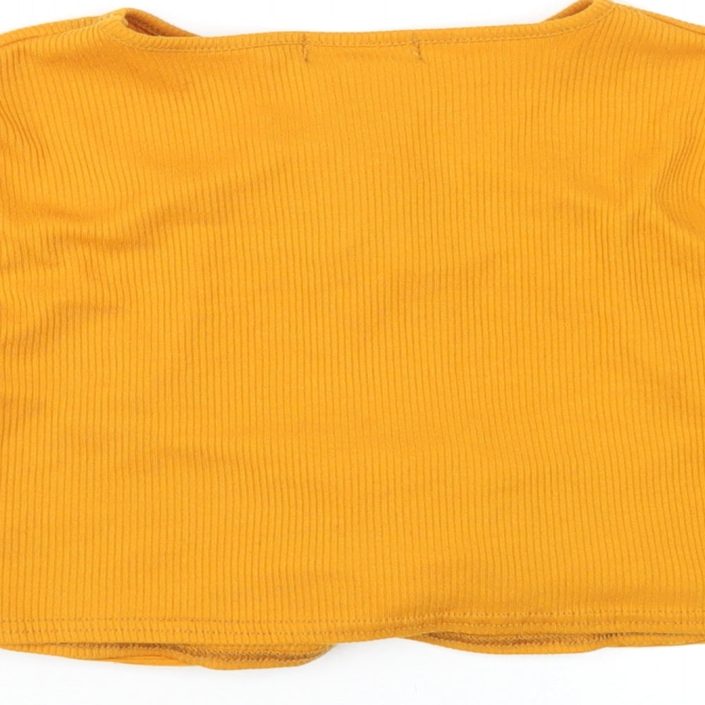 Womens UK Size 12 PRETTYLITTLETHING Orange Cropped T-Shirt