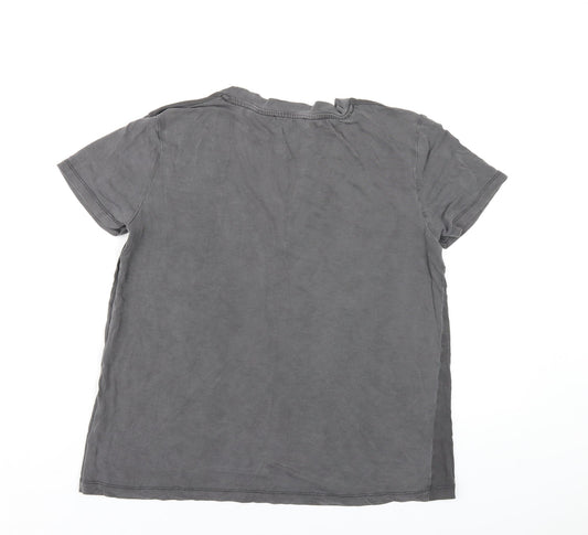 Womens UK Size S Zara Grey Basic T-Shirt