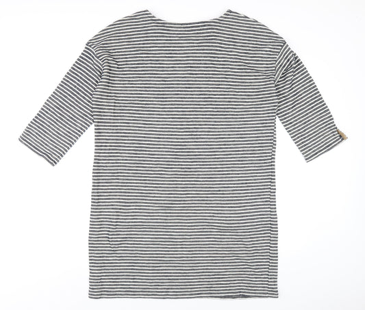 NEXT Womens Blue Striped Cotton A-Line Size 18 Round Neck Pullover