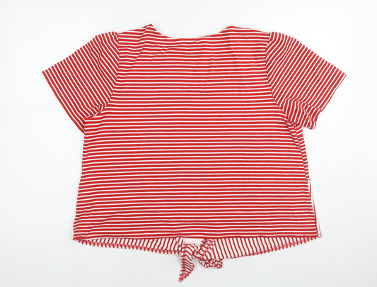 Womens UK Size 14 Yumi Red Basic T-Shirt