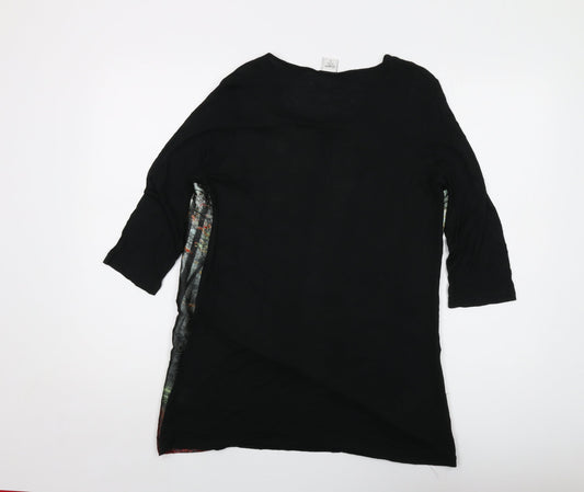 Womens UK Size 12 Cotton Traders Black Basic Blouse
