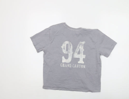 Womens UK Size S Mango Grey Basic T-Shirt