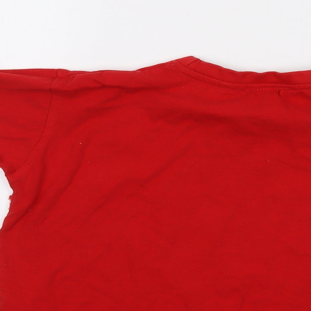 DM Merchandising Girls Red Cotton Basic T-Shirt Size 7-8 Years Crew Neck Pullover