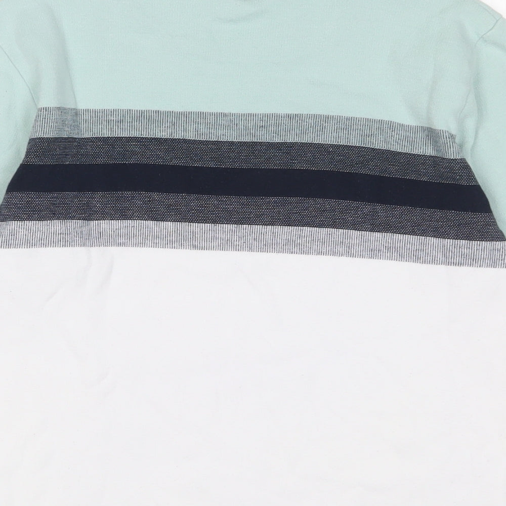 NEXT Mens Multicoloured Striped Cotton T-Shirt Size XS Crew Neck