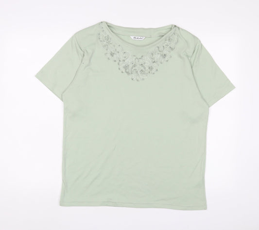 Womens UK Size 16 Berkertex Green Basic T-Shirt