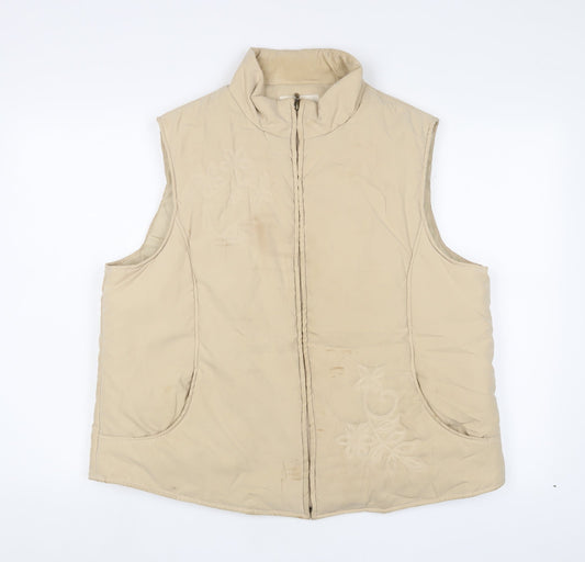 Womens UK Size L EWM Beige Gilet