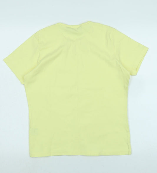 Womens UK Size M Isle Yellow Basic T-Shirt