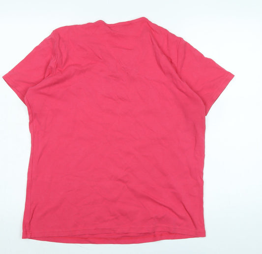 Womens UK Size L Isle Pink Basic T-Shirt