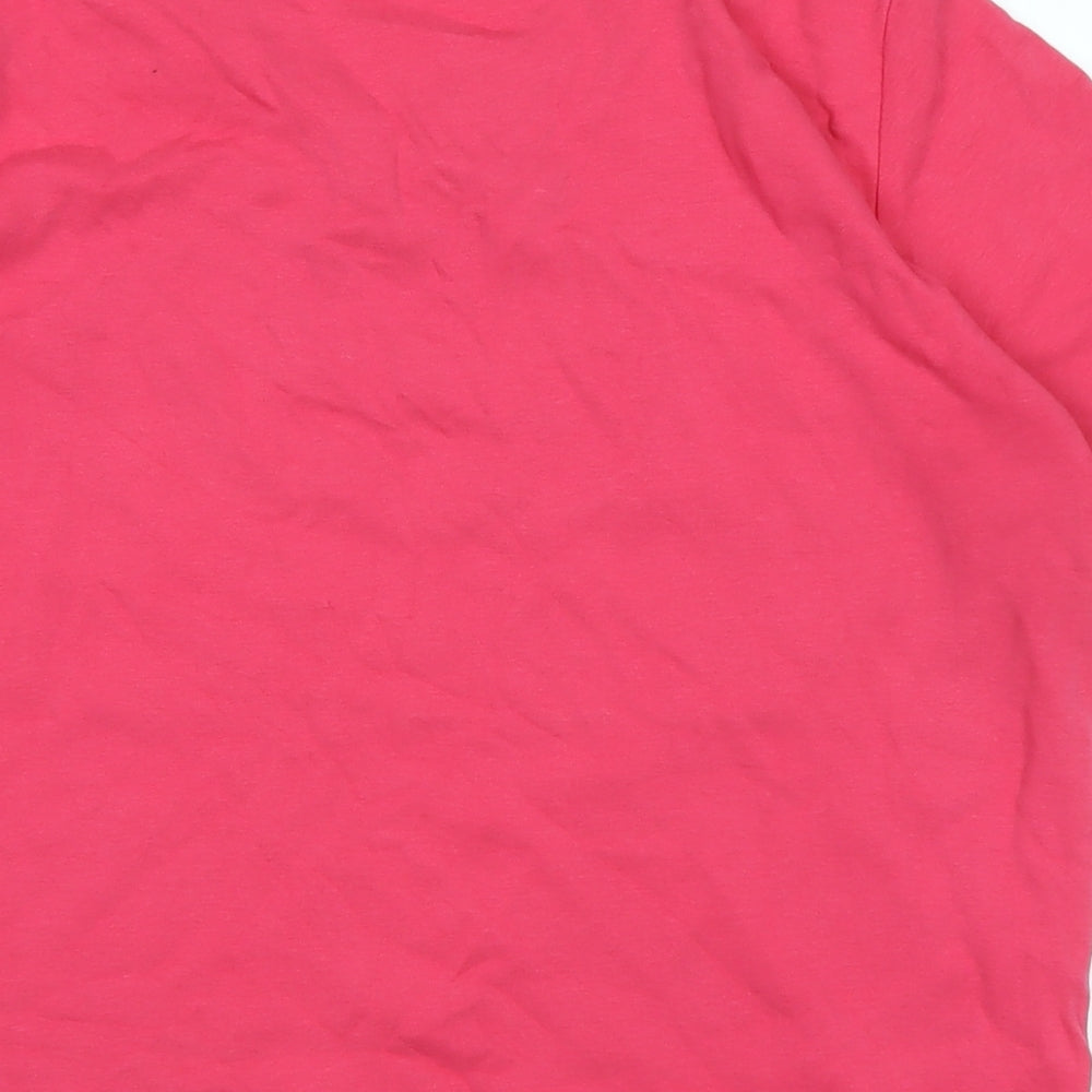Womens UK Size L Isle Pink Basic T-Shirt