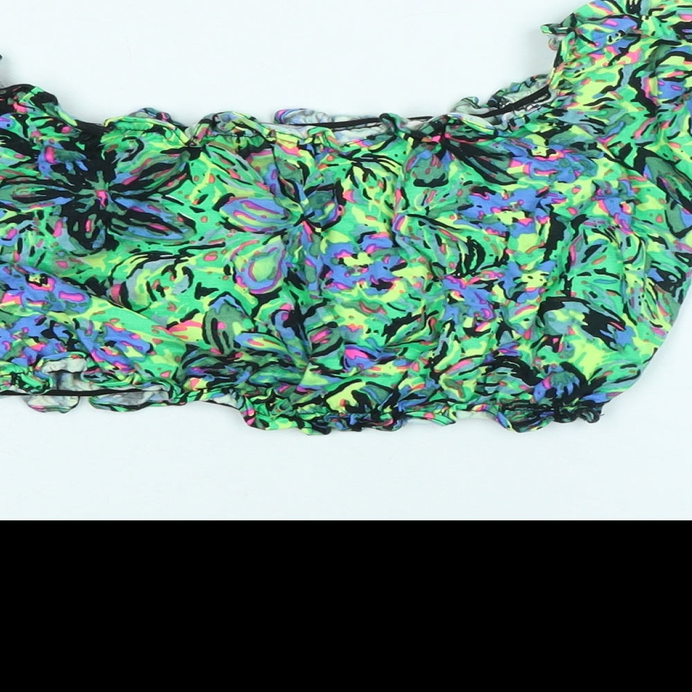 Womens UK Size S Motel Multicoloured Cropped T-Shirt