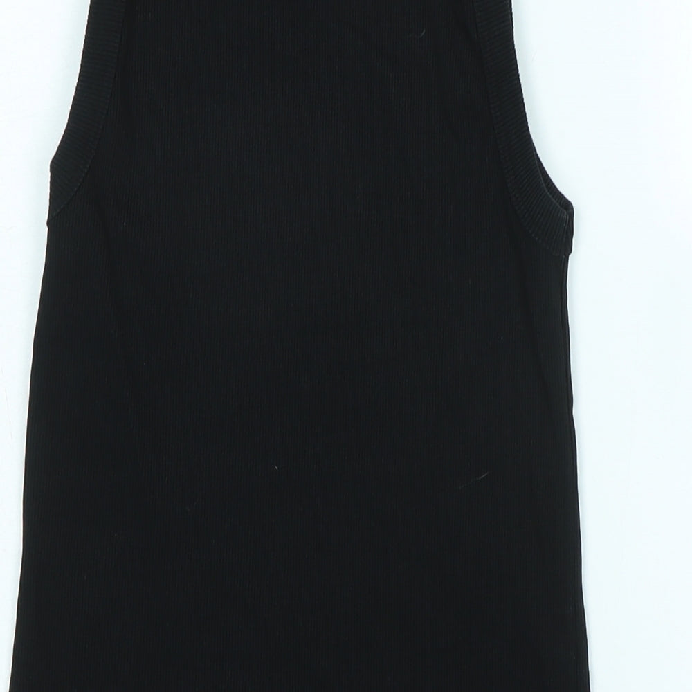 Womens UK Size S Kin Black Basic Tank
