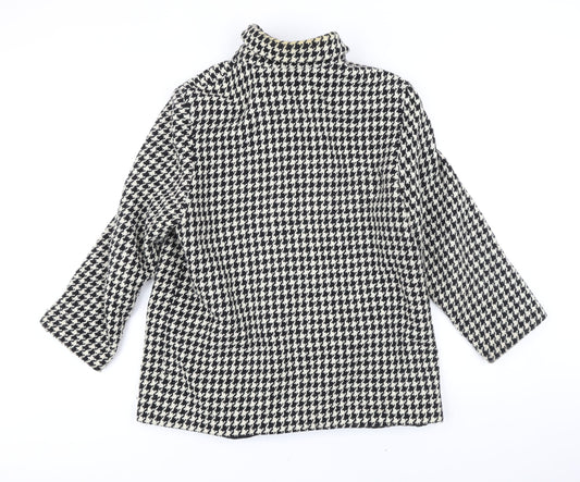 Marks & Spencer Womens Multicoloured Geometric Jacket Coat Size 16 Button