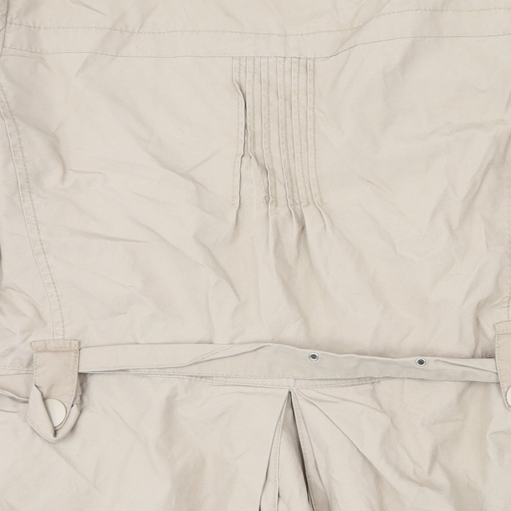Womens UK Size 14 Moto Beige Rain Coat