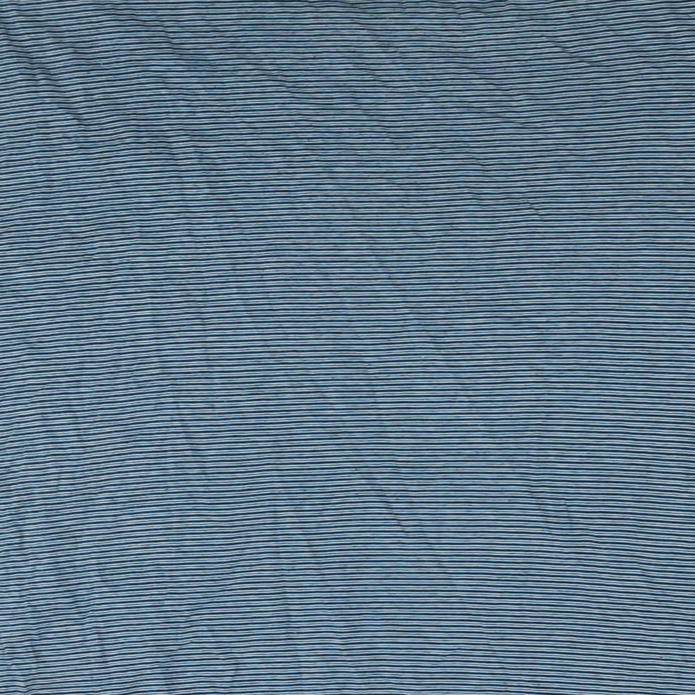 NEXT Mens Blue Striped Cotton T-Shirt Size 2XL Round Neck