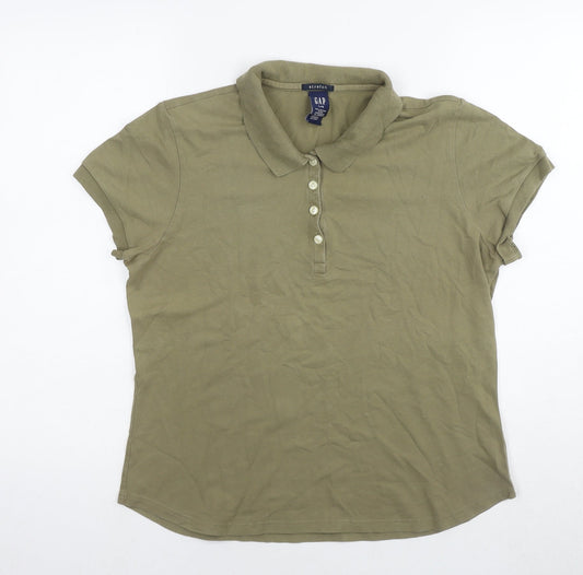 Womens UK Size L Gap Green Basic Polo