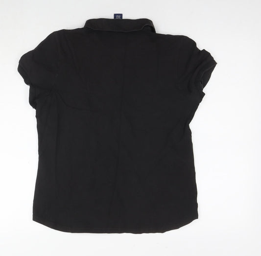 Womens UK Size L Gap Black Basic Polo