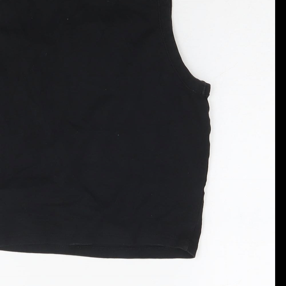 Womens UK Size 12 Boohoo Black Cropped Tank