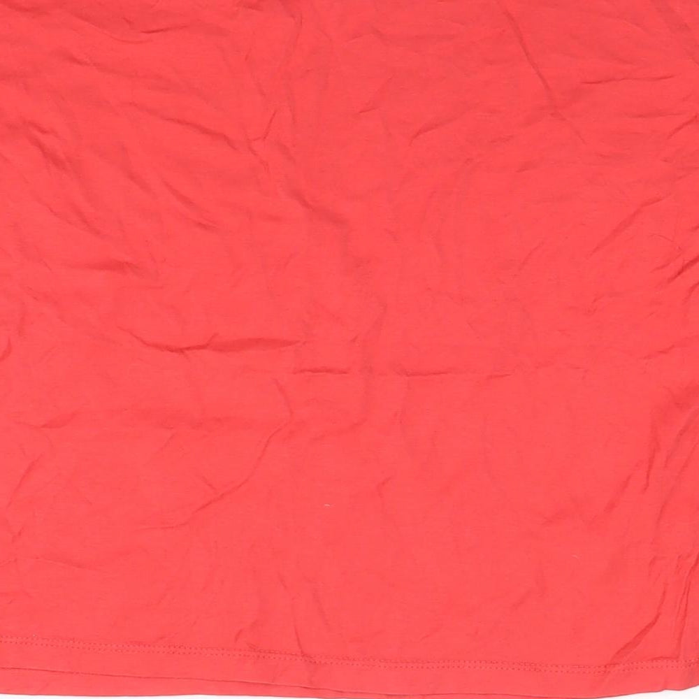 Womens UK Size M Zara Red Basic T-Shirt