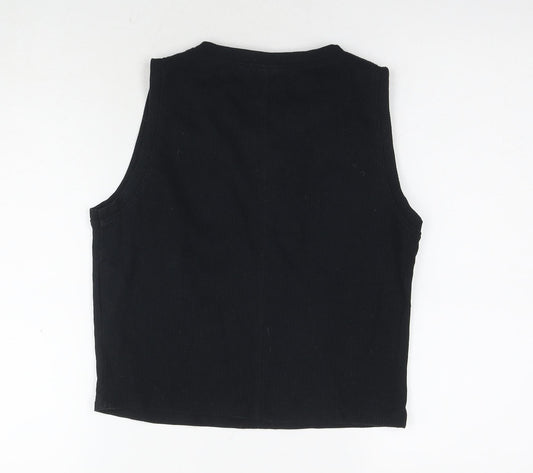 Womens UK Size 14 ASOS Black Cropped Tank