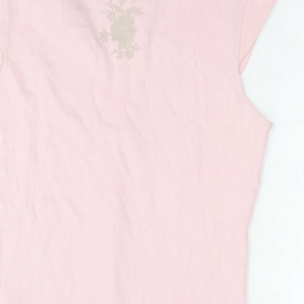 Womens UK Size 16 Marks and Spencer Pink Basic T-Shirt