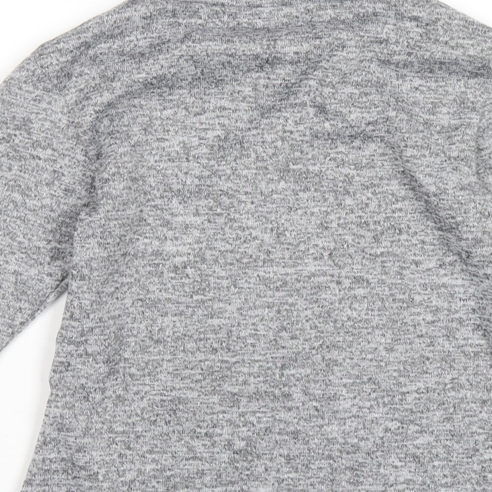 Boohoo Womens Grey Polyester Basic T-Shirt Size 4 Mock Neck