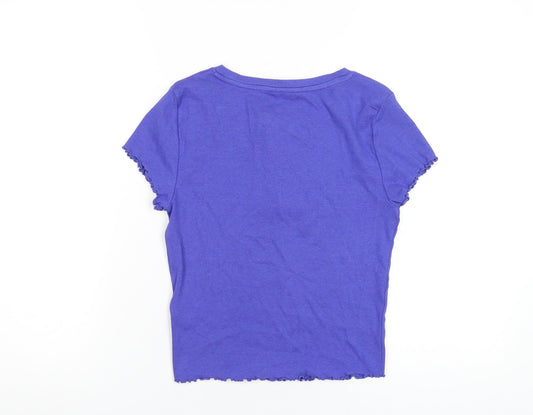 Womens UK Size S Marks and Spencer Blue Basic T-Shirt