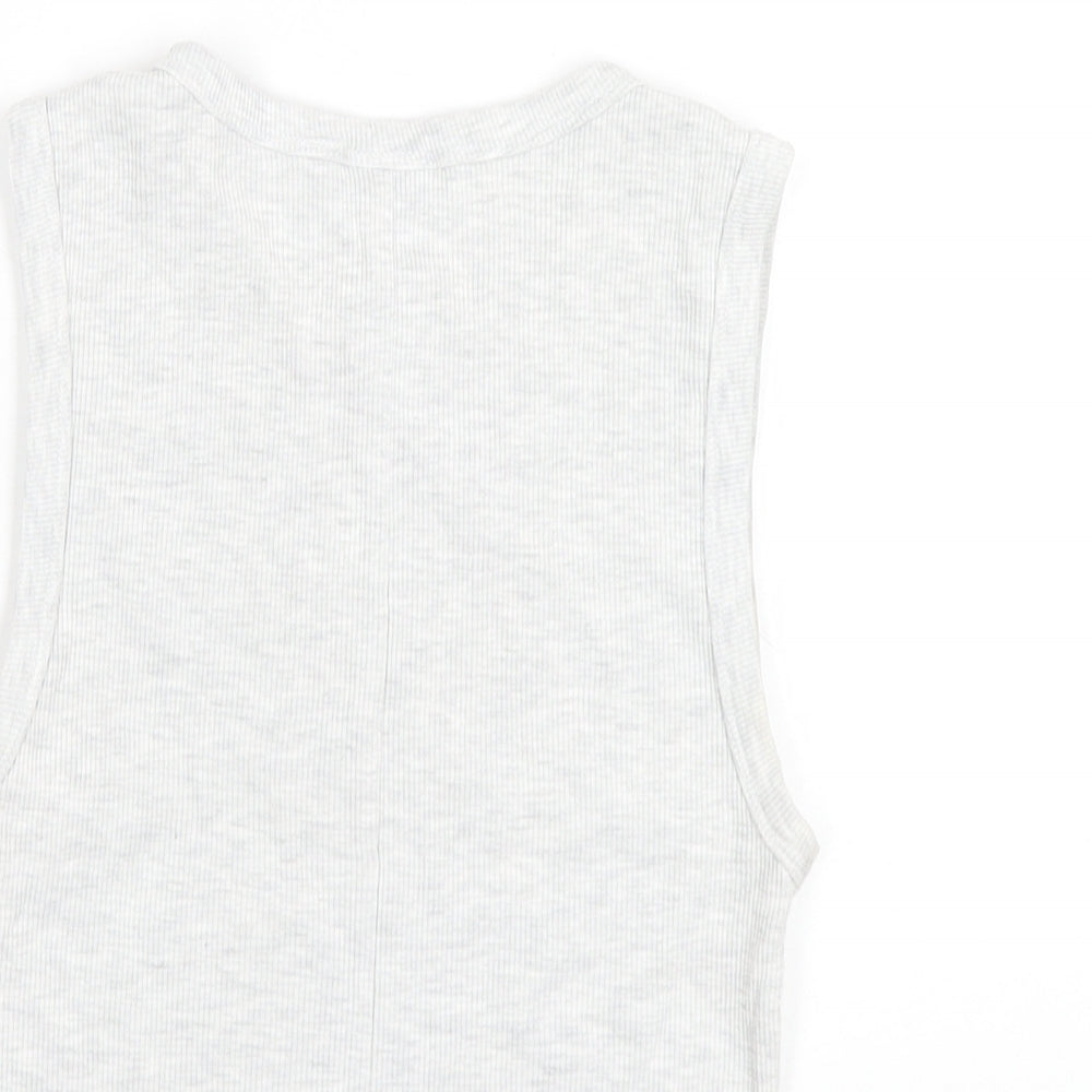Womens UK Size S Topshop Grey Basic Tank