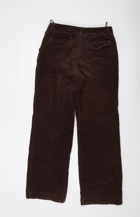 Olsen Womens Brown Cotton Trousers Size 28 in L31 in Regular Button