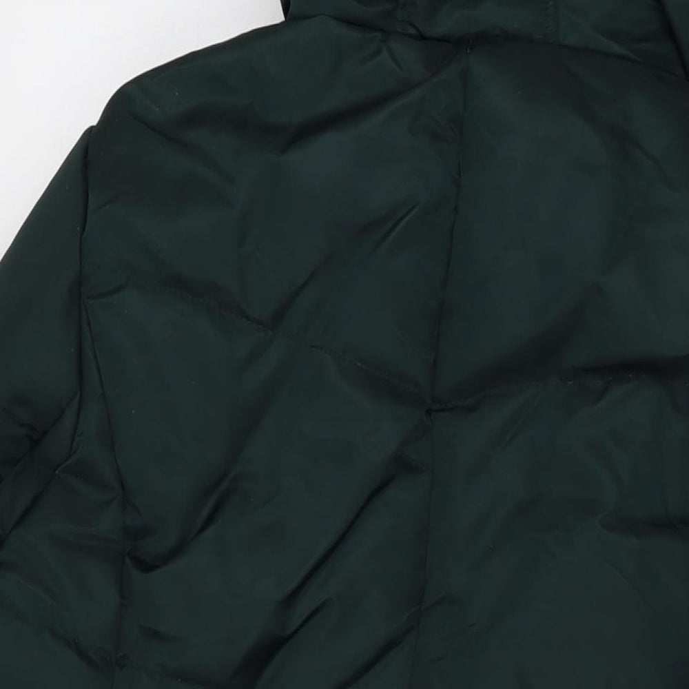 Brand and care label for Kaleidoscope women’s green jacket, size UK 14, zip