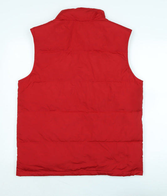 Mens UK Size M Lands End Red Gilet