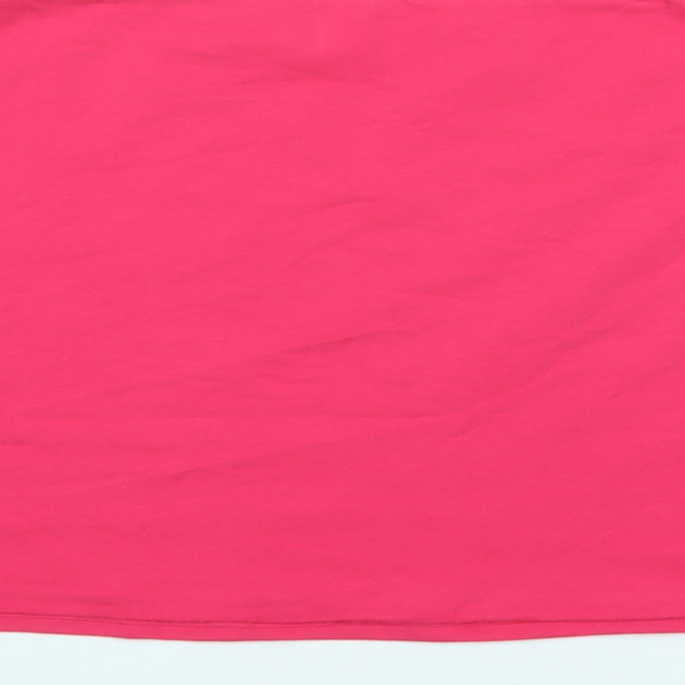 Marks and Spencer Womens Pink Cotton Basic T-Shirt Size XL Off the Shoulder - Bandage Top