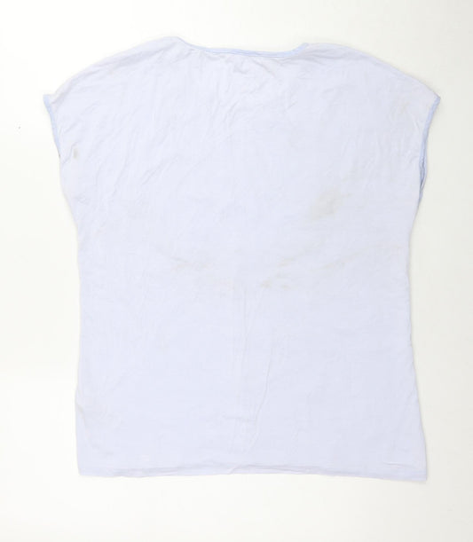 Womens UK Size 12 Per Una Blue Basic T-Shirt