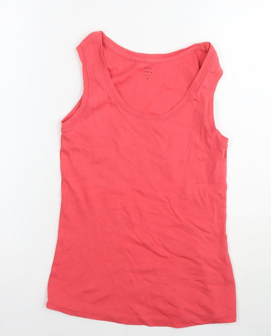 Womens UK Size 8 John Lewis Pink Basic Tank