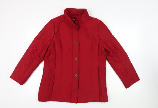 Womens UK Size 10 TIGI Red Quilted Coat