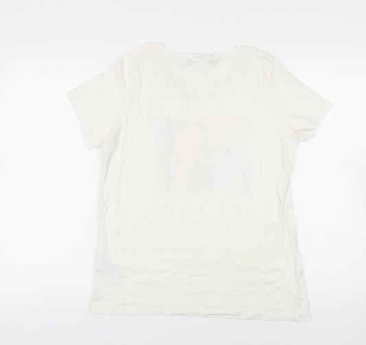 Womens UK Size L VERO MODA White Basic T-Shirt