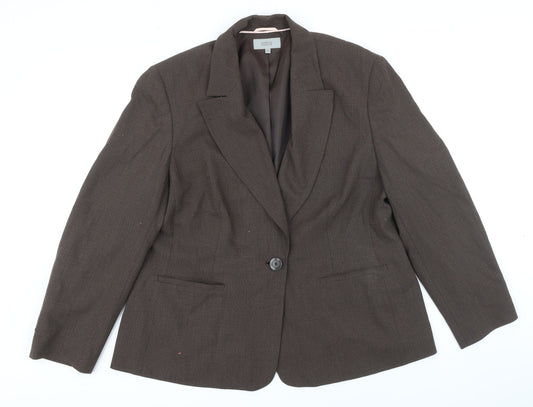M&S Womens Brown Gilet Blazer Size 20 Button