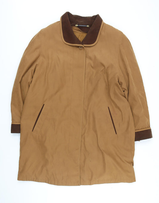 Womens UK Size 14 C&A Brown Overcoat
