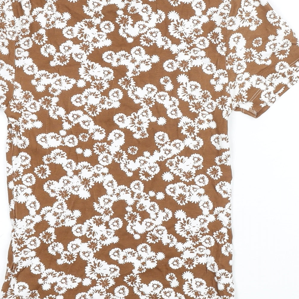 Womens UK Size 6 Marks and Spencer Brown Basic T-Shirt