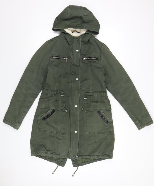 Womens UK Size 8 Select Green Parka Coat