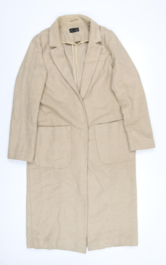 Womens UK Size 8 Topshop Beige Overcoat