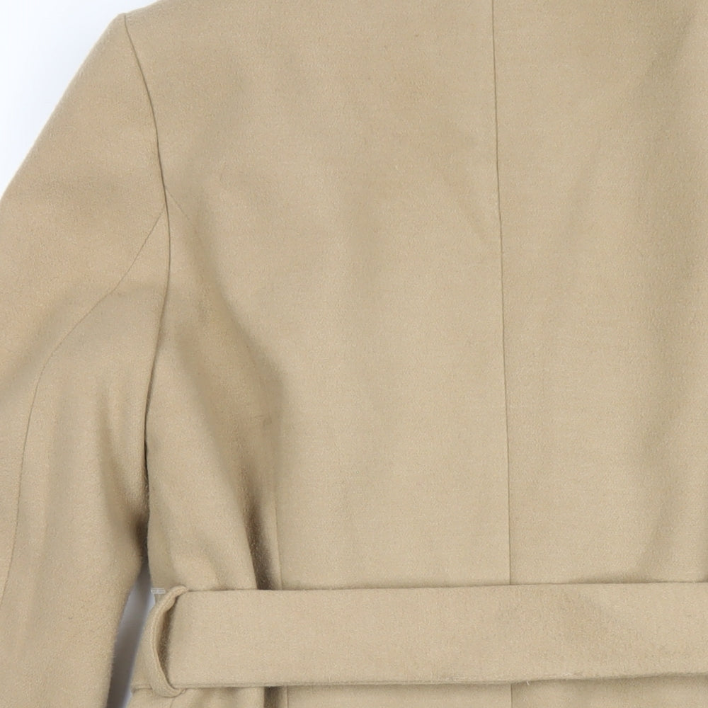 New Look Womens Beige Overcoat Coat Size 14 Snap