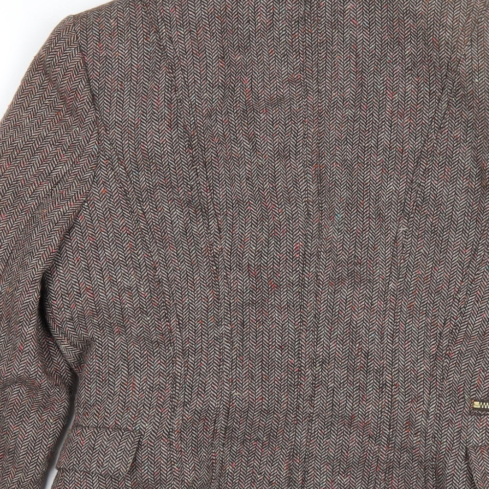 H&M Womens Multicoloured Geometric Jacket Blazer Size 10 Snap