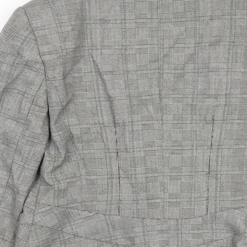 NEXT Womens Grey Plaid Polyester Jacket Blazer Size 8