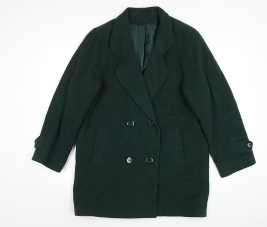 Womens UK Size 12 C&A Green Overcoat
