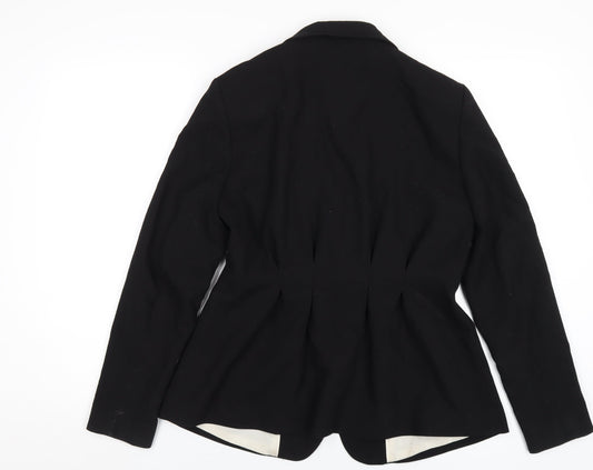 H&M Womens Black Polyester Jacket Blazer Size 14