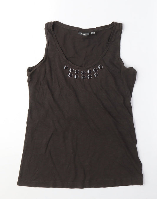 Additional front view of Mexx Women's Black Studded Scoop Neck Tank Top M
