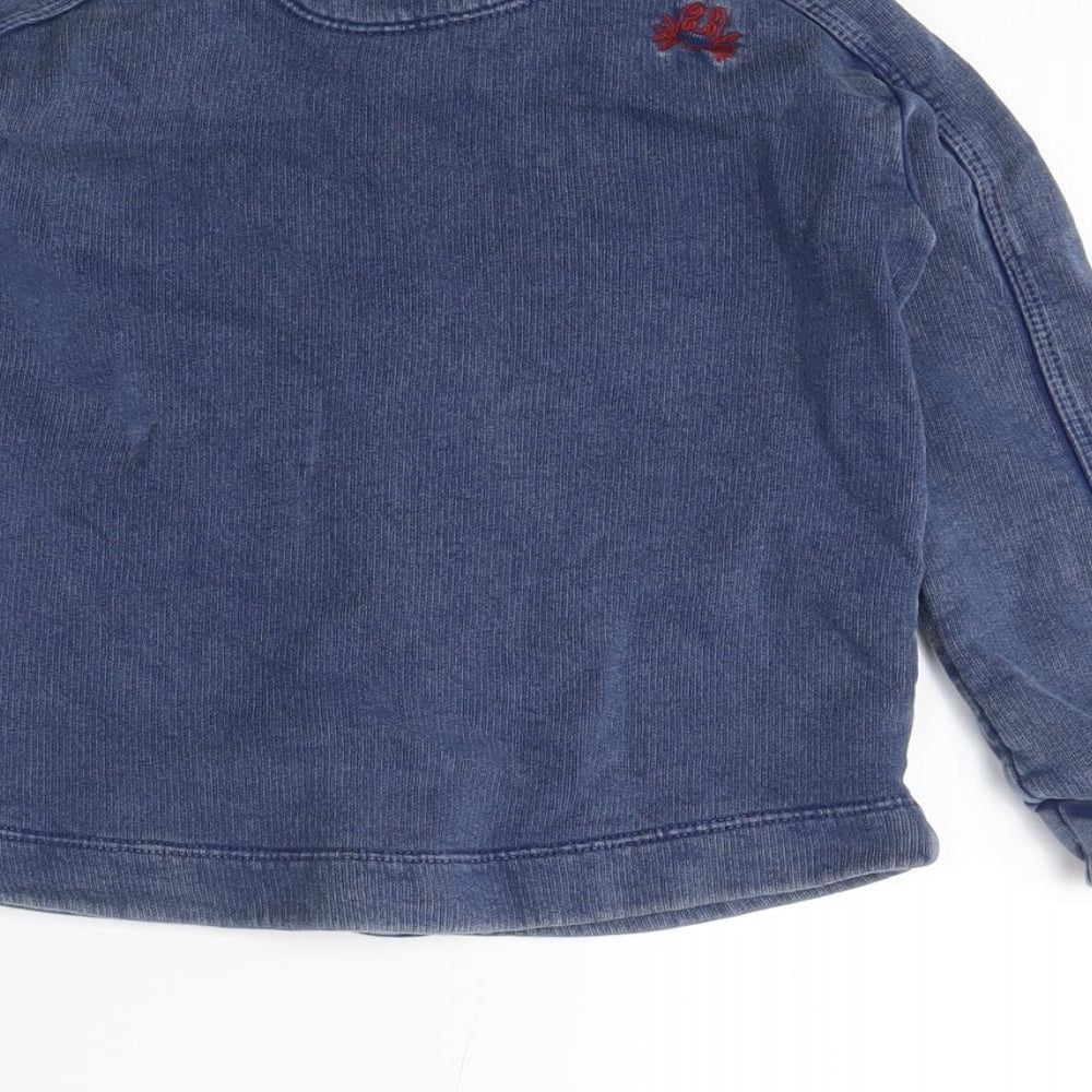 Girls Blue Button-Up Shirt 4-5 Years Regular Fit Cotton
