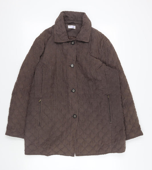 Womens UK Size 16 Damart Brown Quilted Coat